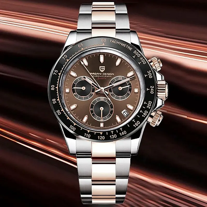 Pagani Design Daytona Dark Brown Dial Rainbow Men's Watch - PD-1644